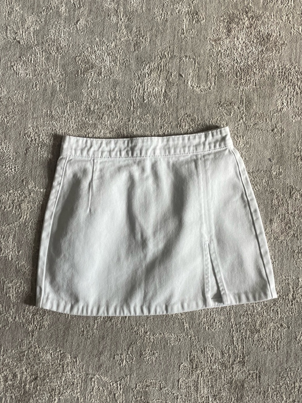 Lioness White Mini Skirt with Subtle Front Slit